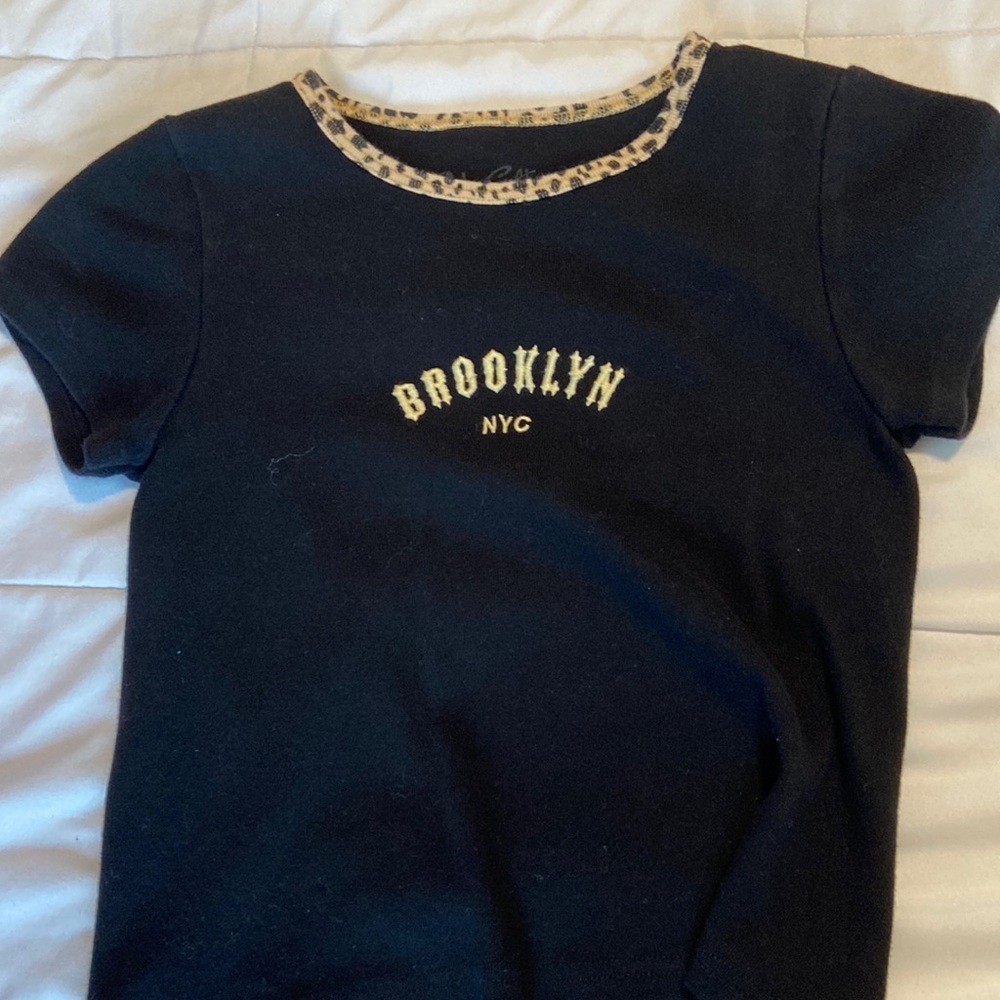 Brandy Melville Brooklyn NYC black baby tee, one size